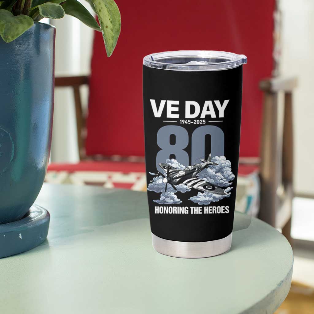 VE Day 80th Anniversary Tumbler Cup 2025 Celebration WWII Remembrance Retro