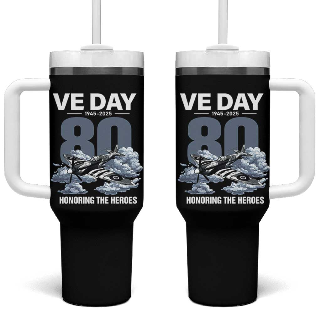 VE Day 80th Anniversary Tumbler With Handle 2025 Celebration WWII Remembrance Retro
