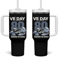VE Day 80th Anniversary Tumbler With Handle 2025 Celebration WWII Remembrance Retro
