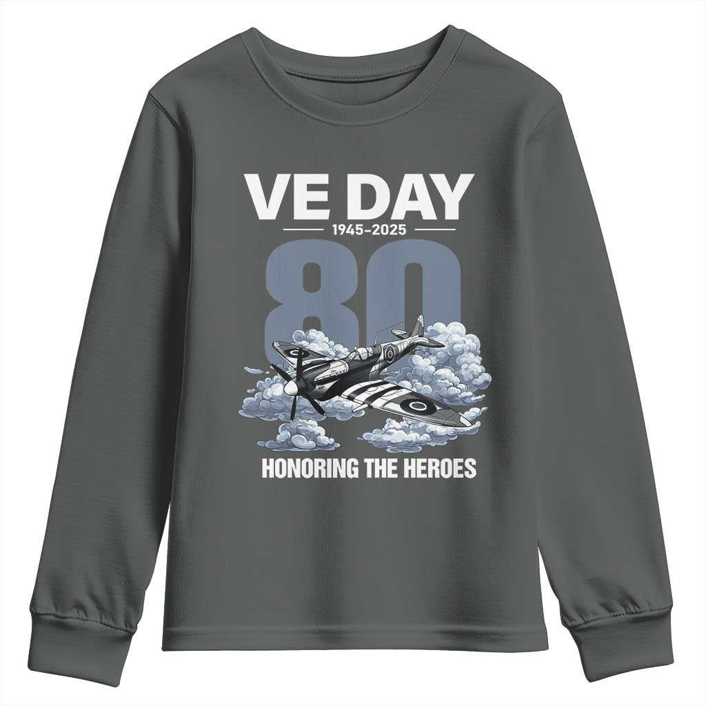 VE Day 80th Anniversary Youth Sweatshirt 2025 Celebration WWII Remembrance Retro