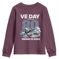 VE Day 80th Anniversary Youth Sweatshirt 2025 Celebration WWII Remembrance Retro