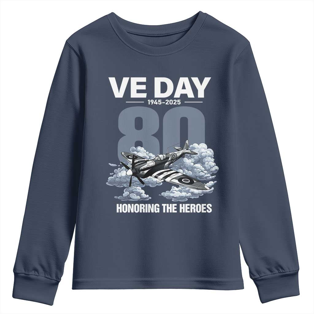 VE Day 80th Anniversary Youth Sweatshirt 2025 Celebration WWII Remembrance Retro