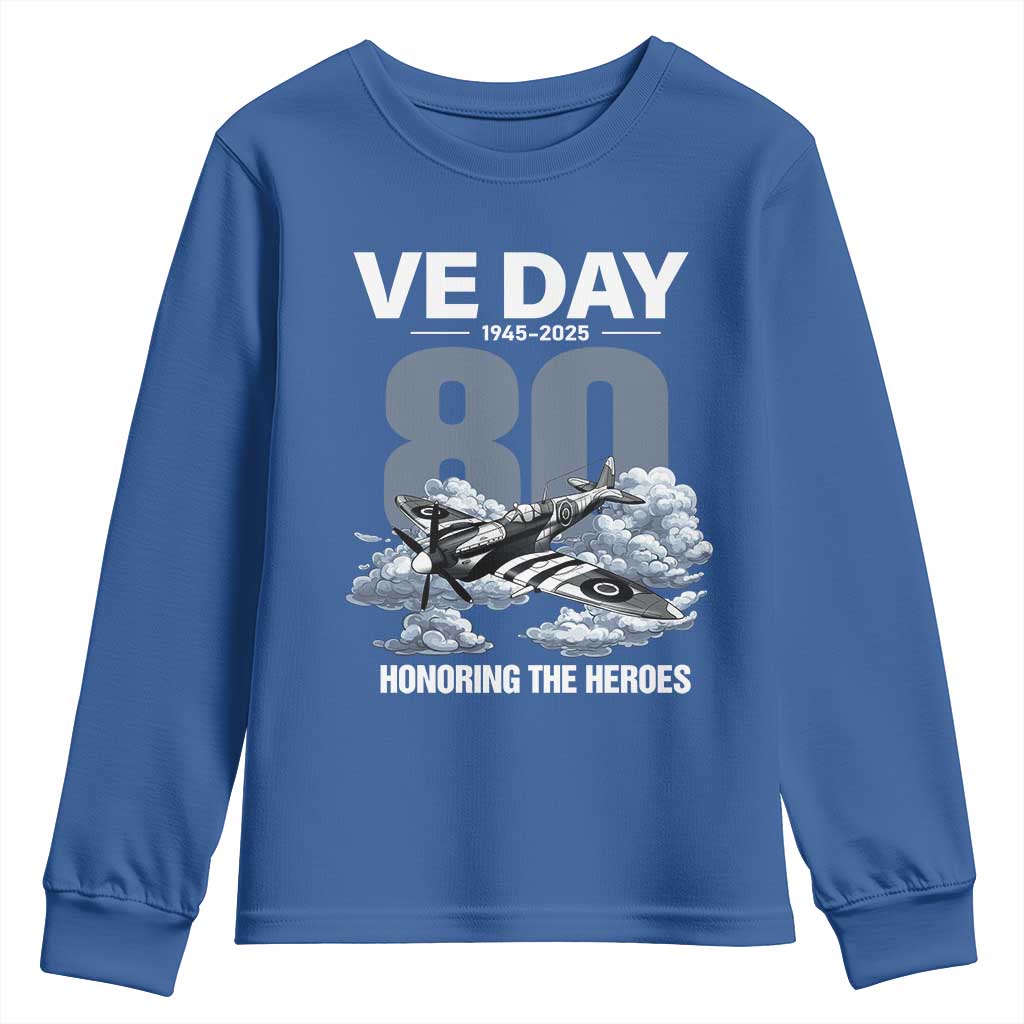 VE Day 80th Anniversary Youth Sweatshirt 2025 Celebration WWII Remembrance Retro