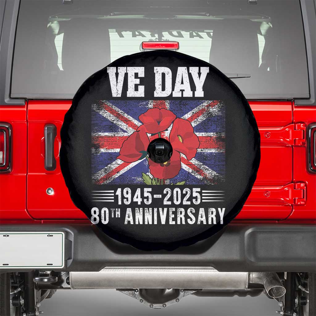 VE Day 80th Anniversary Spare Tire Cover 2025 Celebration Union Flag Poppies WWII Remembrance
