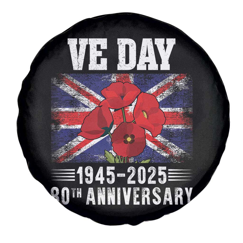 VE Day 80th Anniversary Spare Tire Cover 2025 Celebration Union Flag Poppies WWII Remembrance