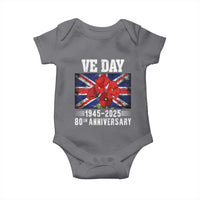 VE Day 80th Anniversary Baby Onesie 2025 Celebration Union Flag Poppies WWII Remembrance