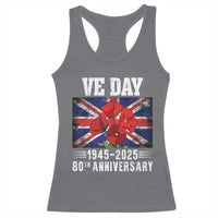 VE Day 80th Anniversary Racerback Tank Top 2025 Celebration Union Flag Poppies WWII Remembrance