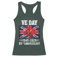 VE Day 80th Anniversary Racerback Tank Top 2025 Celebration Union Flag Poppies WWII Remembrance
