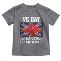 VE Day 80th Anniversary Toddler T Shirt 2025 Celebration Union Flag Poppies WWII Remembrance