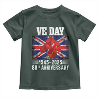 VE Day 80th Anniversary Toddler T Shirt 2025 Celebration Union Flag Poppies WWII Remembrance