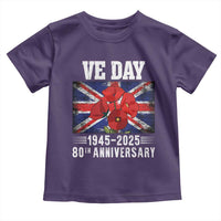 VE Day 80th Anniversary Toddler T Shirt 2025 Celebration Union Flag Poppies WWII Remembrance