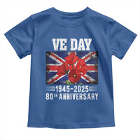 VE Day 80th Anniversary Toddler T Shirt 2025 Celebration Union Flag Poppies WWII Remembrance