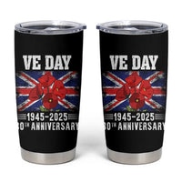 VE Day 80th Anniversary Tumbler Cup 2025 Celebration Union Flag Poppies WWII Remembrance