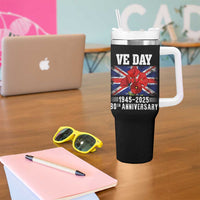 VE Day 80th Anniversary Tumbler With Handle 2025 Celebration Union Flag Poppies WWII Remembrance