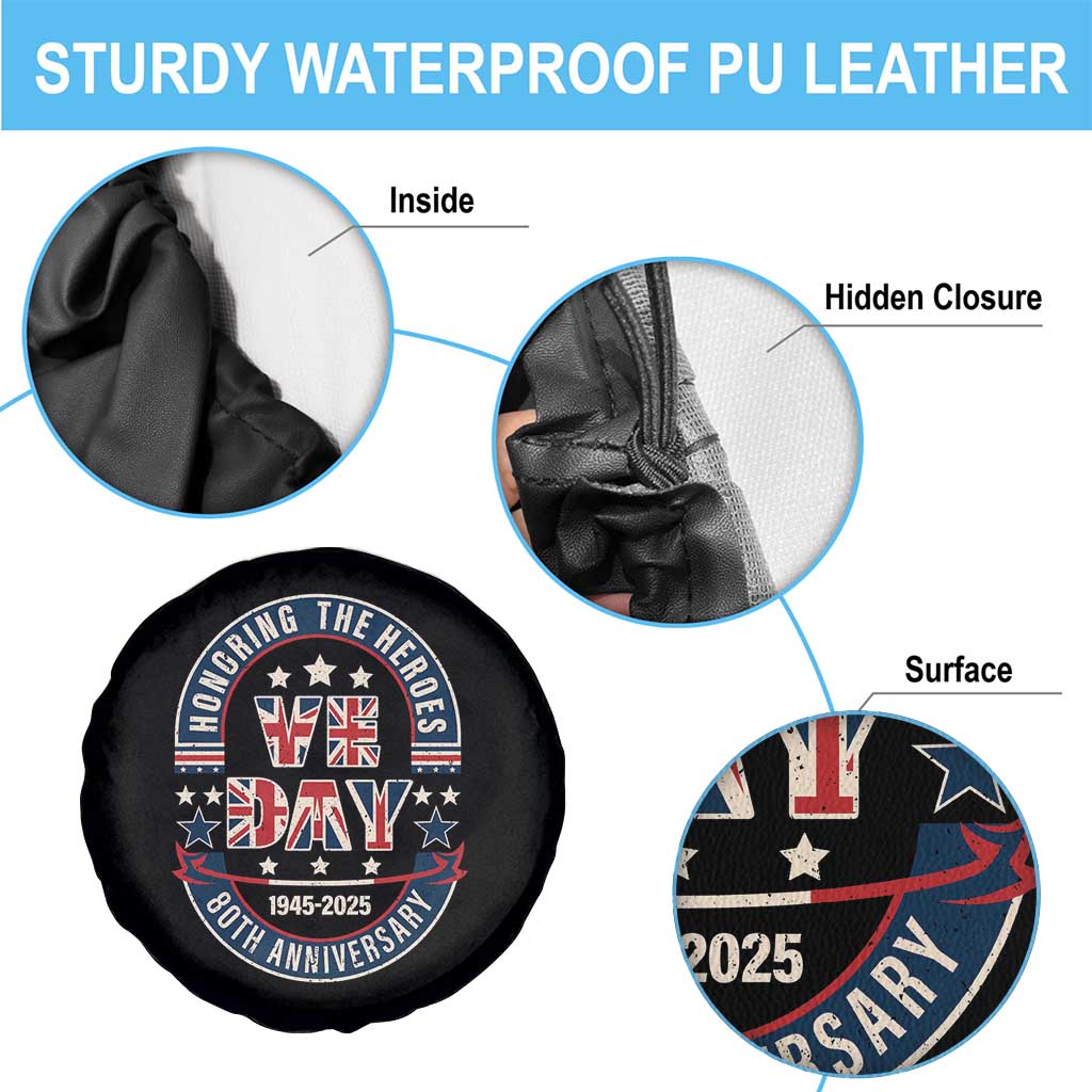 VE Day 80th Anniversary Spare Tire Cover 2025 Patriotic WWII Remembrance Vintage