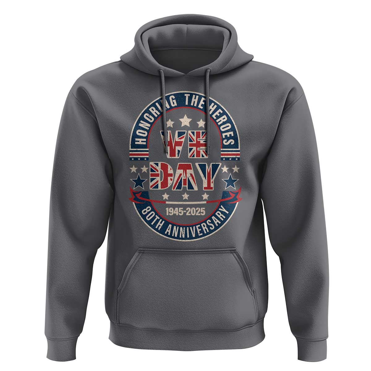 VE Day 80th Anniversary Hoodie 2025 Patriotic WWII Remembrance Vintage