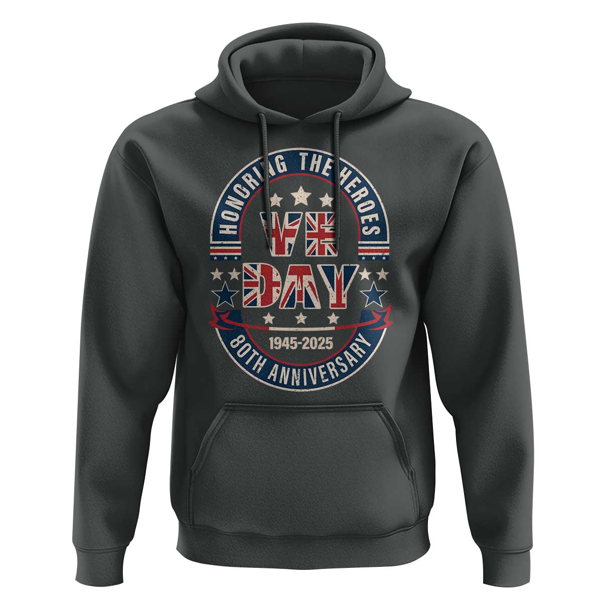 VE Day 80th Anniversary Hoodie 2025 Patriotic WWII Remembrance Vintage
