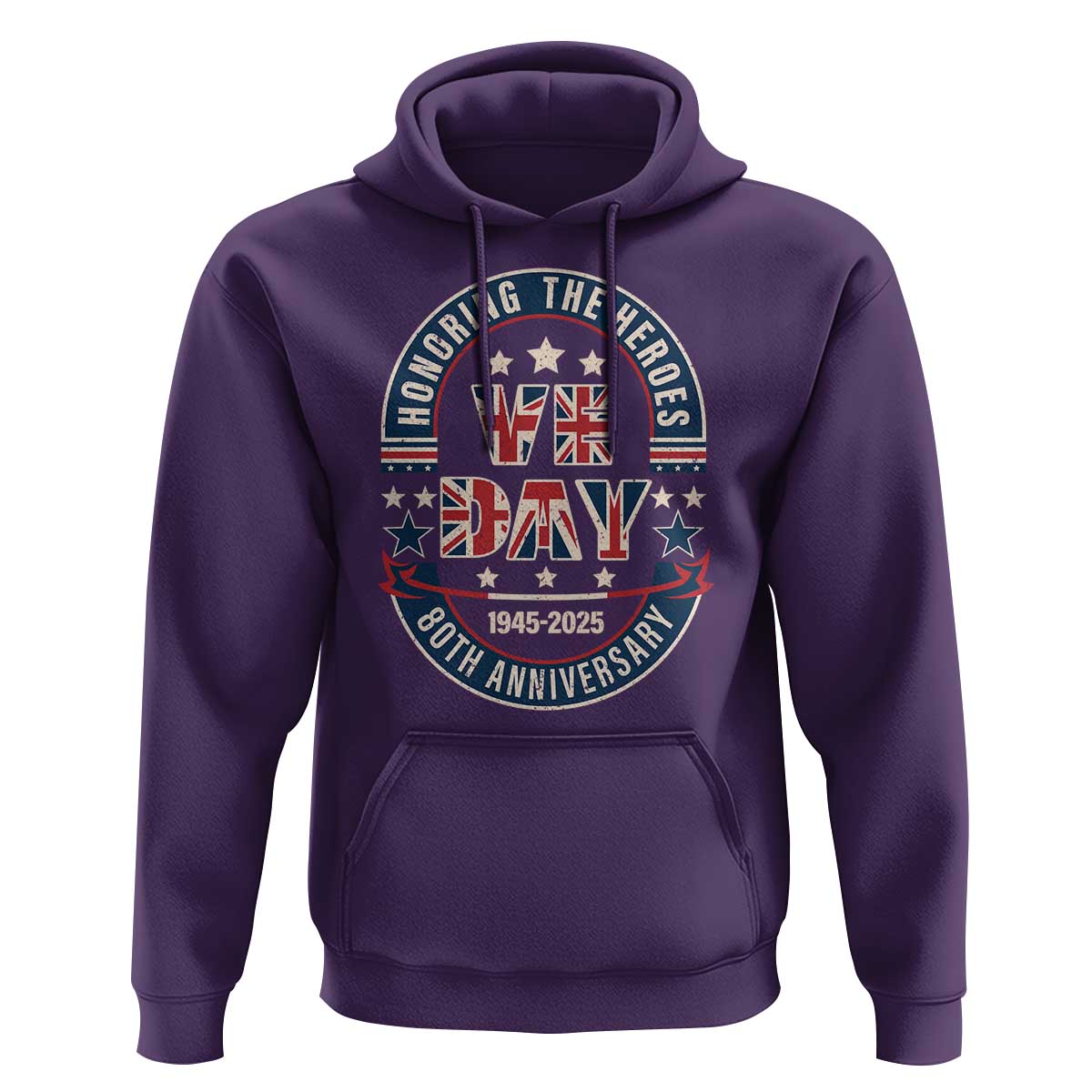 VE Day 80th Anniversary Hoodie 2025 Patriotic WWII Remembrance Vintage