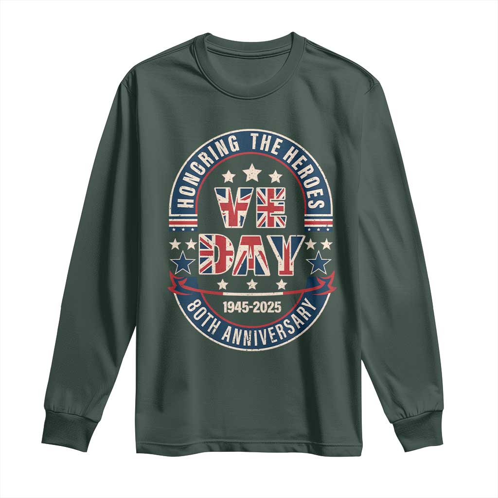 VE Day 80th Anniversary Long Sleeve Shirt 2025 Patriotic WWII Remembrance Vintage
