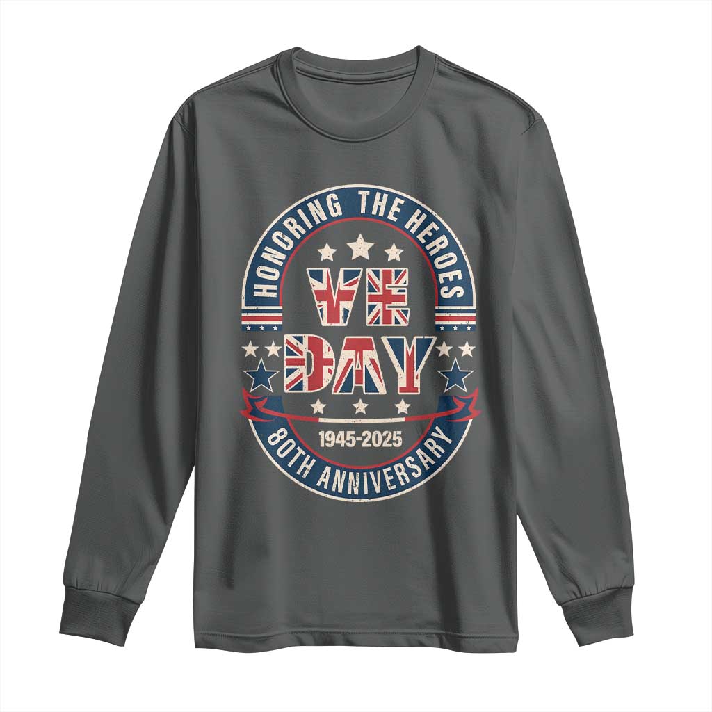 VE Day 80th Anniversary Long Sleeve Shirt 2025 Patriotic WWII Remembrance Vintage