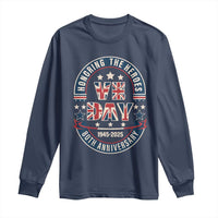 VE Day 80th Anniversary Long Sleeve Shirt 2025 Patriotic WWII Remembrance Vintage