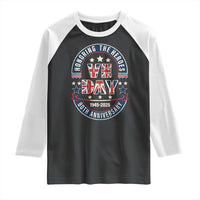 VE Day 80th Anniversary Raglan Shirt 2025 Patriotic WWII Remembrance Vintage