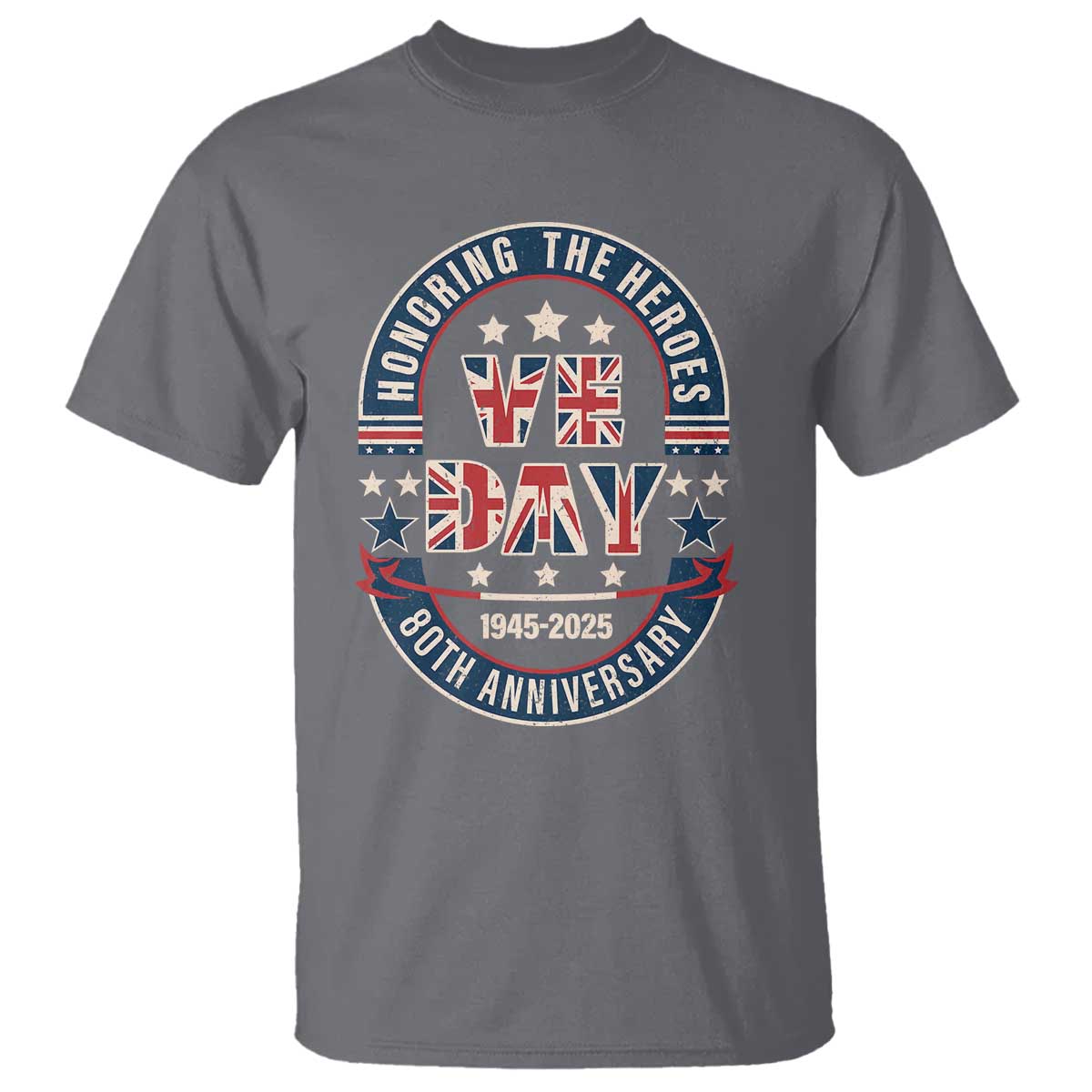 VE Day 80th Anniversary T Shirt 2025 Patriotic WWII Remembrance Vintage