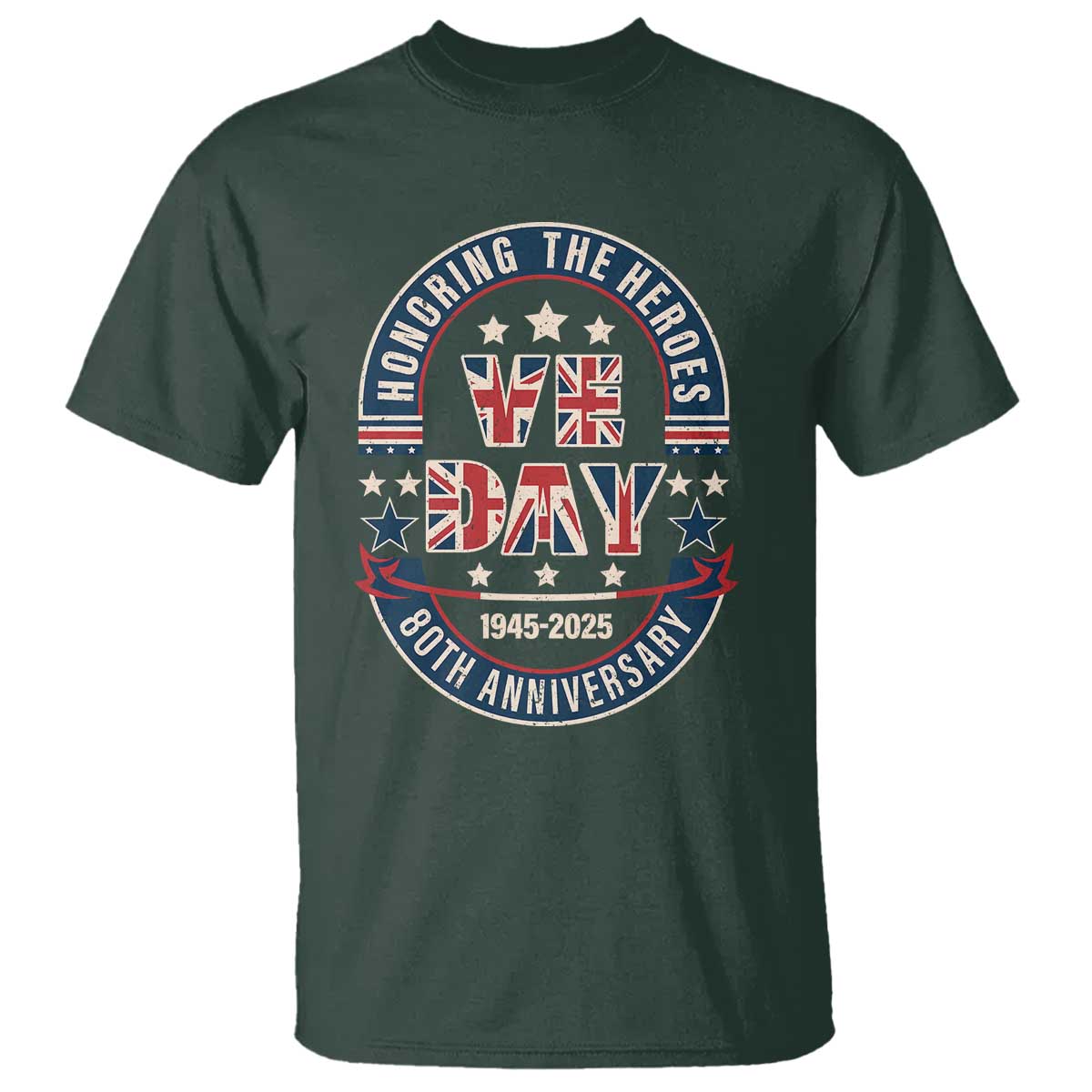 VE Day 80th Anniversary T Shirt 2025 Patriotic WWII Remembrance Vintage