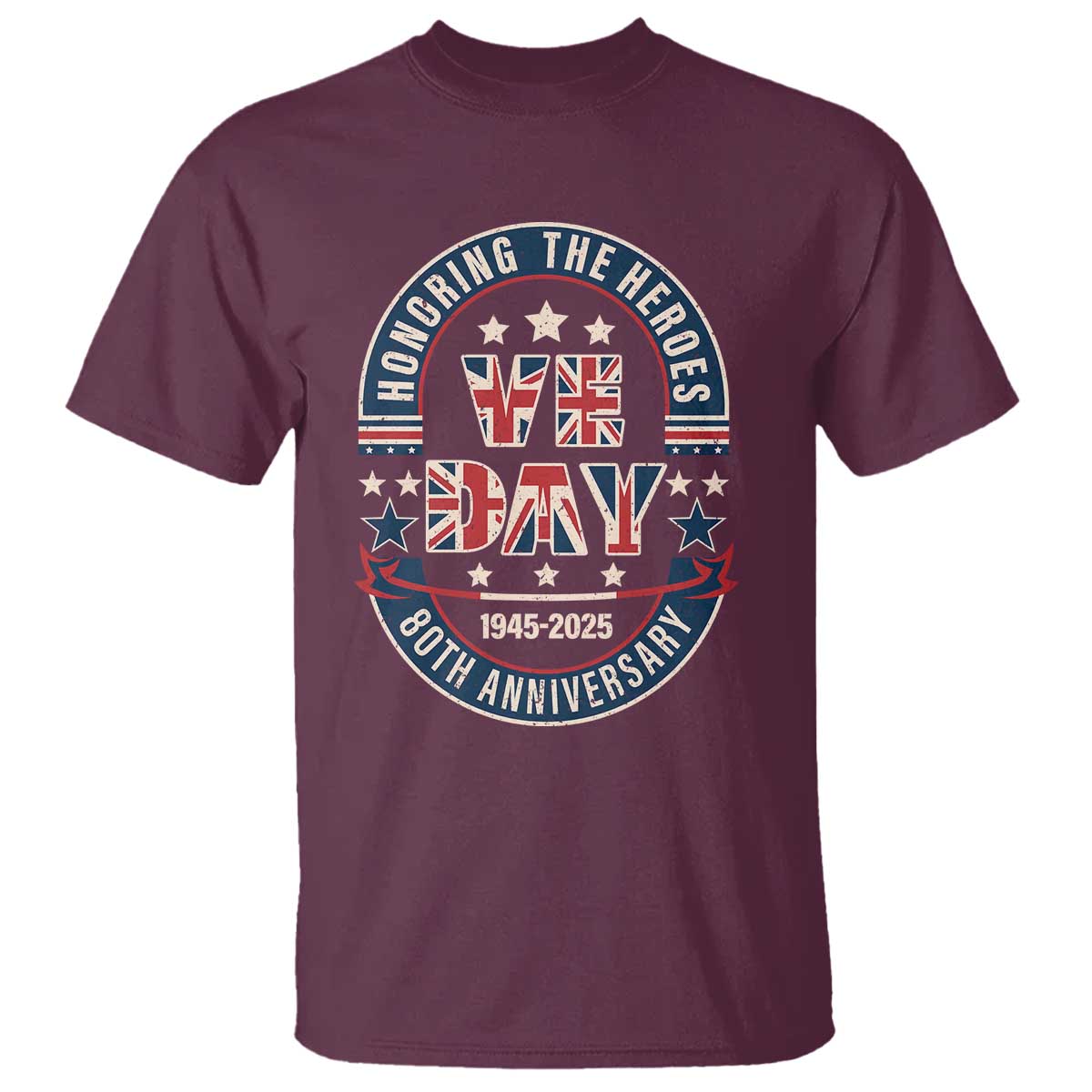 VE Day 80th Anniversary T Shirt 2025 Patriotic WWII Remembrance Vintage
