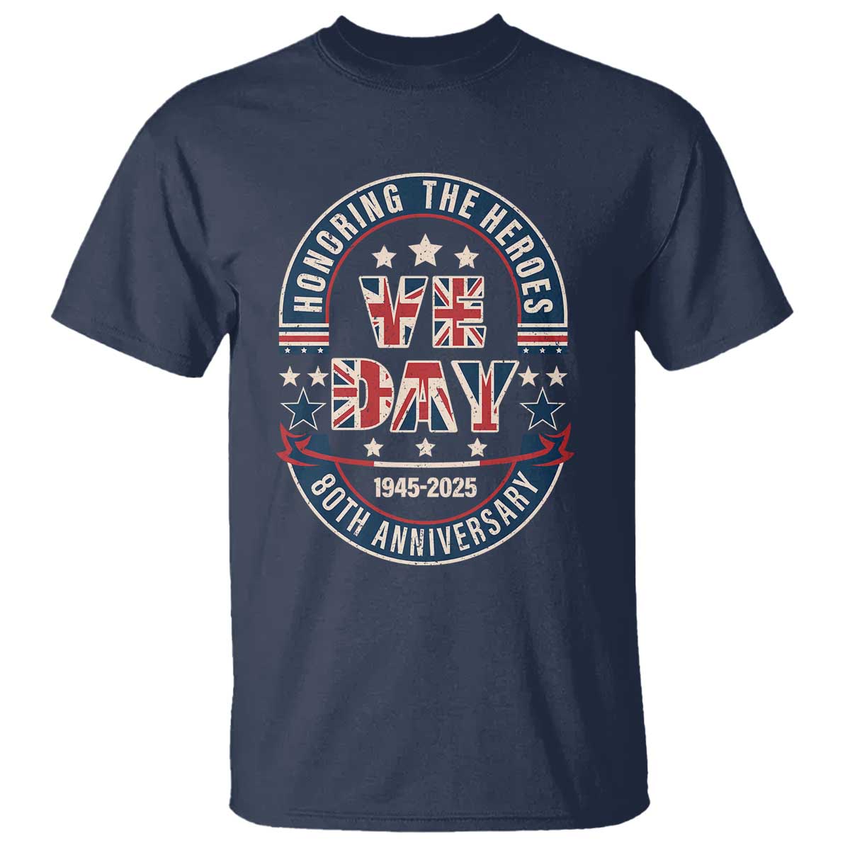 VE Day 80th Anniversary T Shirt 2025 Patriotic WWII Remembrance Vintage