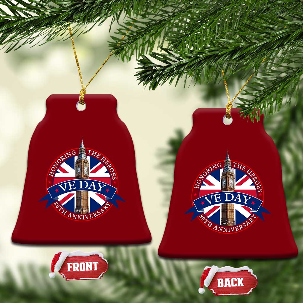 VE Day 80th Anniversary Ceramic Ornament WWII Remembrance 2025 Celebrations London - Wonder Print Shop