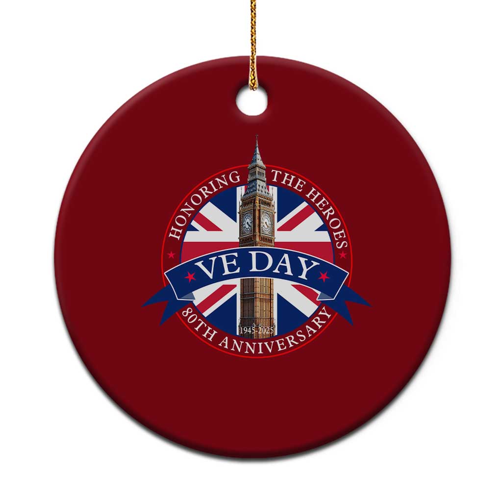 VE Day 80th Anniversary Ceramic Ornament WWII Remembrance 2025 Celebrations London - Wonder Print Shop