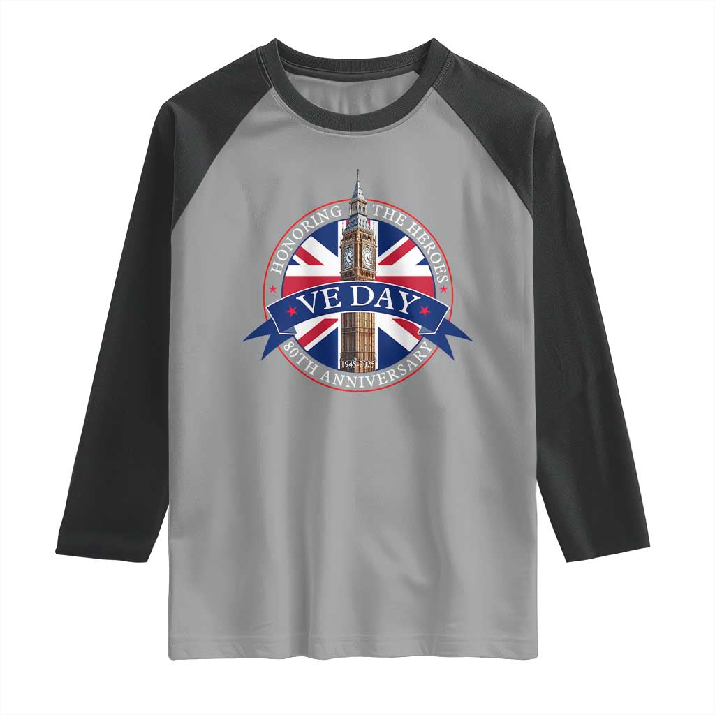VE Day 80th Anniversary Raglan Shirt WWII Remembrance 2025 Celebrations London