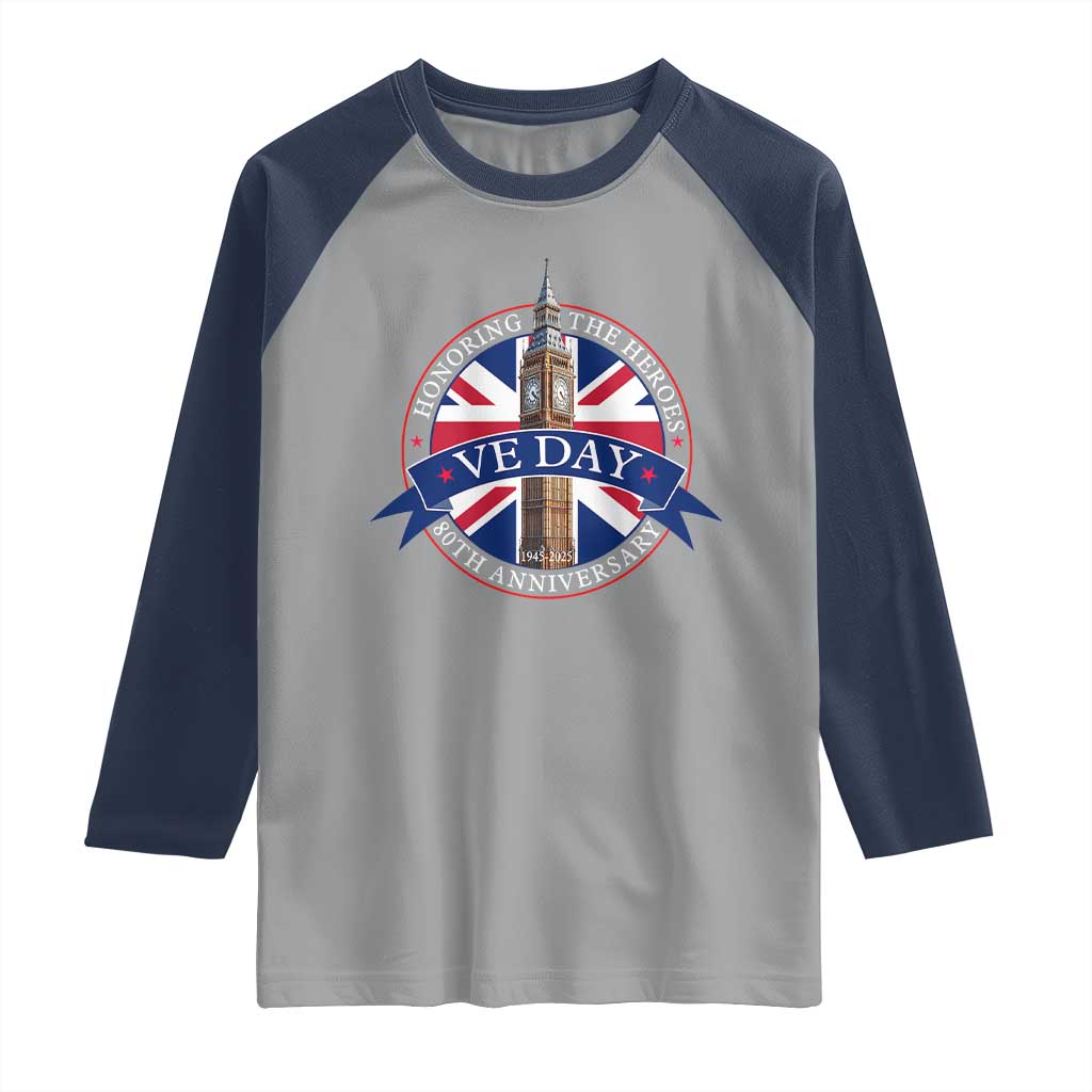 VE Day 80th Anniversary Raglan Shirt WWII Remembrance 2025 Celebrations London