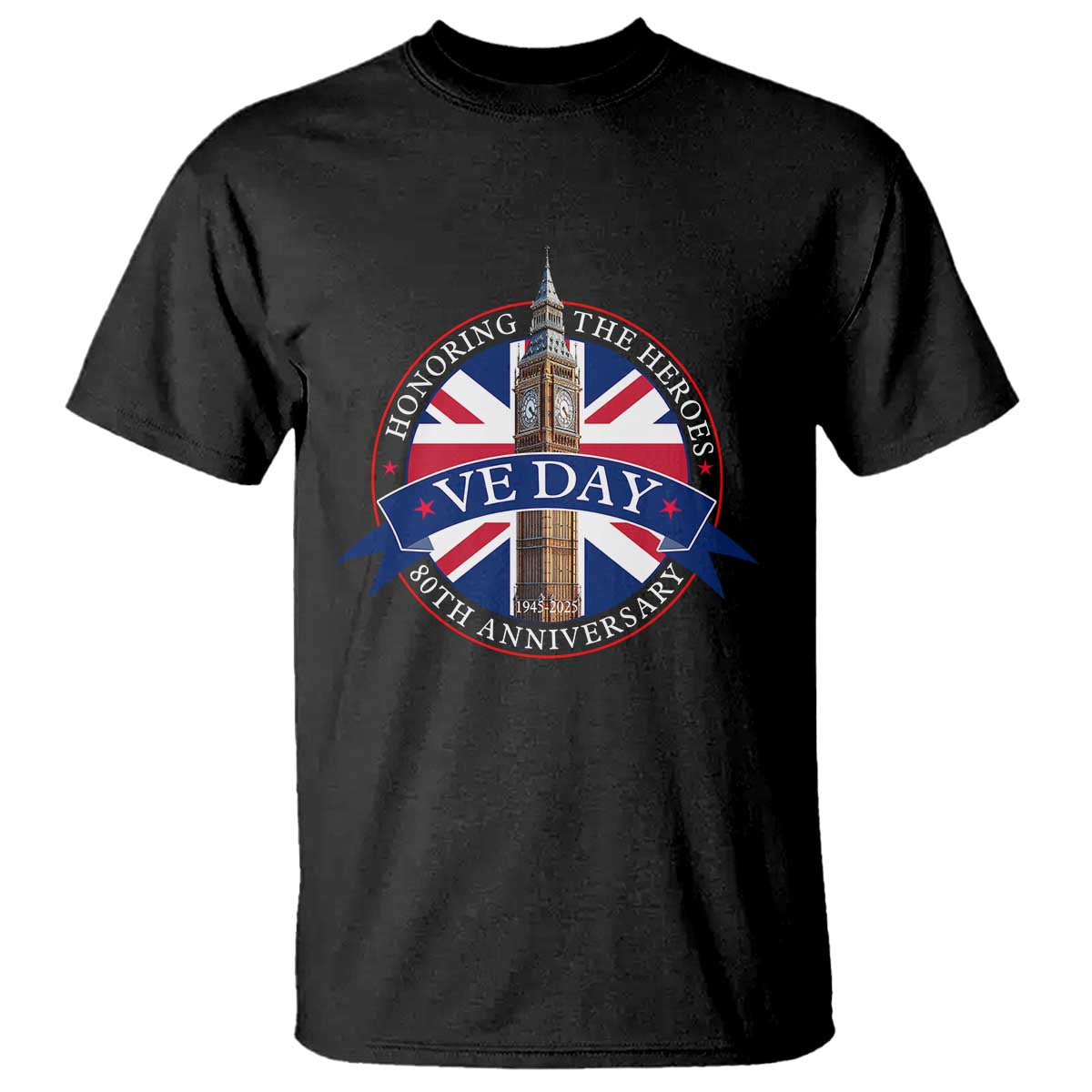 VE Day 80th Anniversary T Shirt WWII Remembrance 2025 Celebrations London