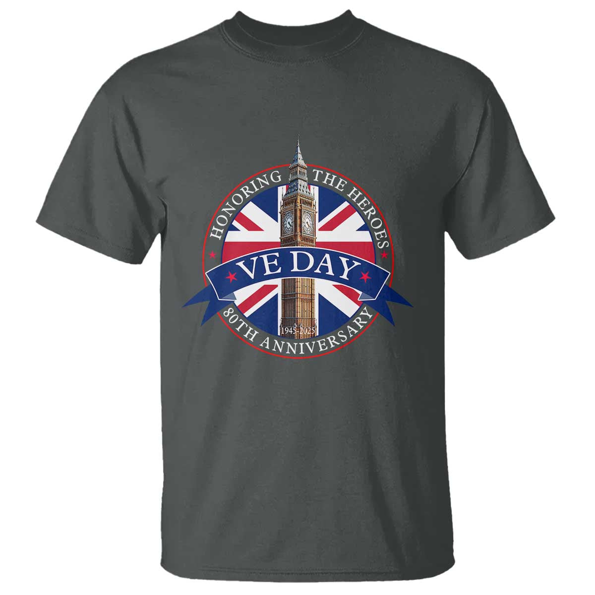 VE Day 80th Anniversary T Shirt WWII Remembrance 2025 Celebrations London