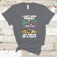 Funny Fishing T Shirt I Can't Work Today My Arm Is In A Cast Fishing Skeleton Fishing Gag Gift for Men Fishermen - Wonder Print Shop