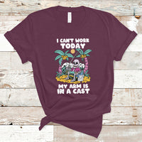 Funny Fishing T Shirt I Can't Work Today My Arm Is In A Cast Fishing Skeleton Fishing Gag Gift for Men Fishermen - Wonder Print Shop
