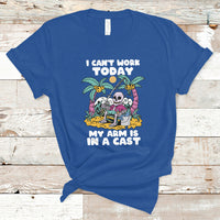 Funny Fishing T Shirt I Can't Work Today My Arm Is In A Cast Fishing Skeleton Fishing Gag Gift for Men Fishermen - Wonder Print Shop