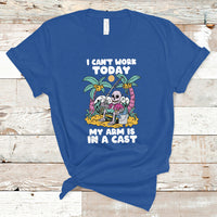Funny Fishing T Shirt I Can't Work Today My Arm Is In A Cast Fishing Skeleton Fishing Gag Gift for Men Fishermen - Wonder Print Shop