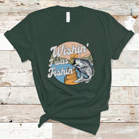 Funny Fishing T Shirt Wishing I Was Fishing Funny Fisherman Fishing Gag Gift for Men Women Vintage - Wonder Print Shop