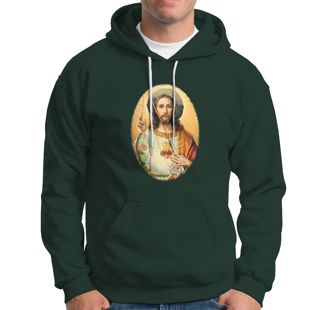 Funny Fishing Hoodie Funny Jesus Gone Fishing Jesus Relaxing Funny Fishing Gifts For Men Women Fisherman - Wonder Print Shop