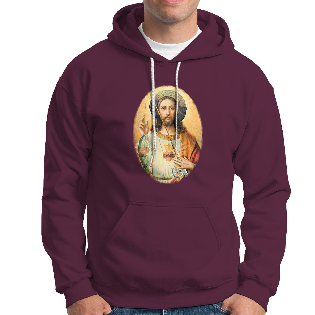 Funny Fishing Hoodie Funny Jesus Gone Fishing Jesus Relaxing Funny Fishing Gifts For Men Women Fisherman - Wonder Print Shop