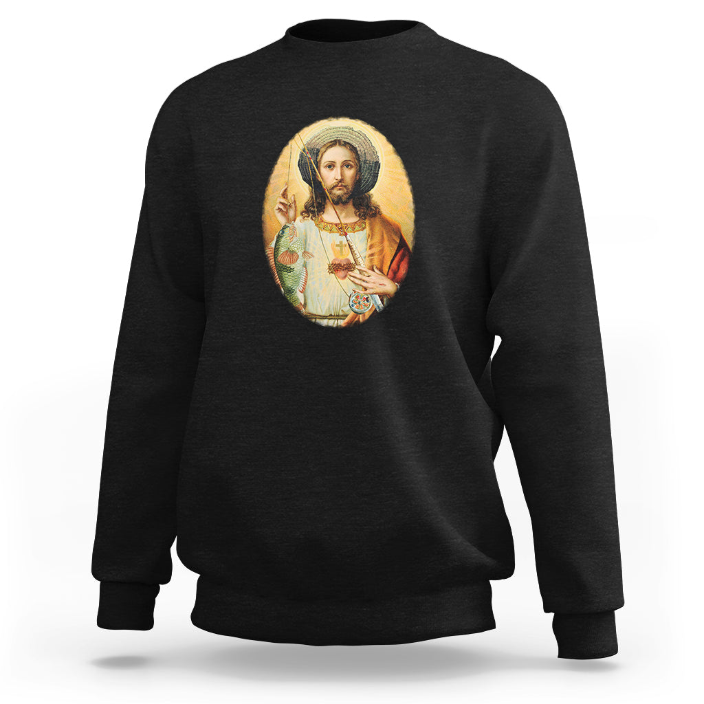Funny Fishing Sweatshirt Funny Jesus Gone Fishing Jesus Relaxing Funny Fishing Gifts For Men Women Fisherman - Wonder Print Shop