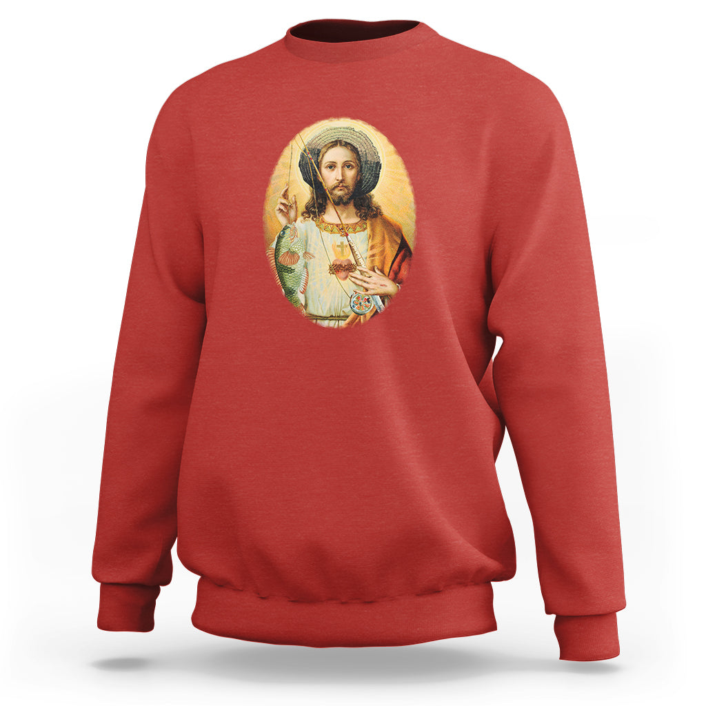 Funny Fishing Sweatshirt Funny Jesus Gone Fishing Jesus Relaxing Funny Fishing Gifts For Men Women Fisherman - Wonder Print Shop