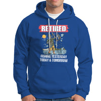Funny Fishing Hoodie Retired Fishing Yesterday Today and Tomorrow Funny Fishing Skeleton Officially Retirement Funny Fishing Gifts For Men Fisherman Fishing Buddy - Wonder Print Shop