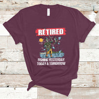 Funny Fishing T Shirt Retired Fishing Yesterday Today and Tomorrow Funny Fishing Skeleton Officially Retirement Funny Fishing Gifts For Men Fisherman Fishing Buddy - Wonder Print Shop