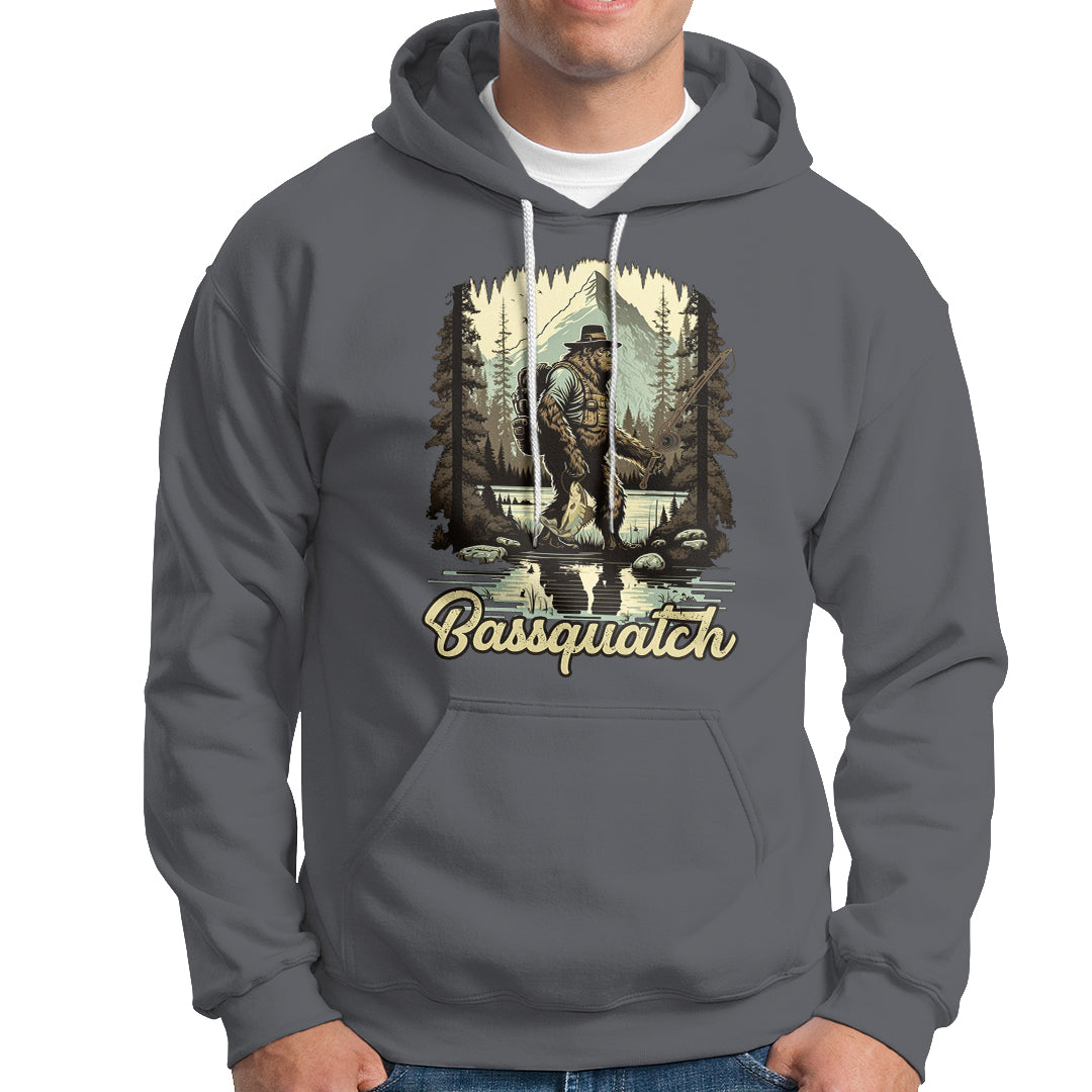 Funny Fishing Hoodie Bigfoot Fishing Outdoor Bigfoot Team Sasquatch Hunting Fishing Gifts For Men Women Fisherman - Wonder Print Shop