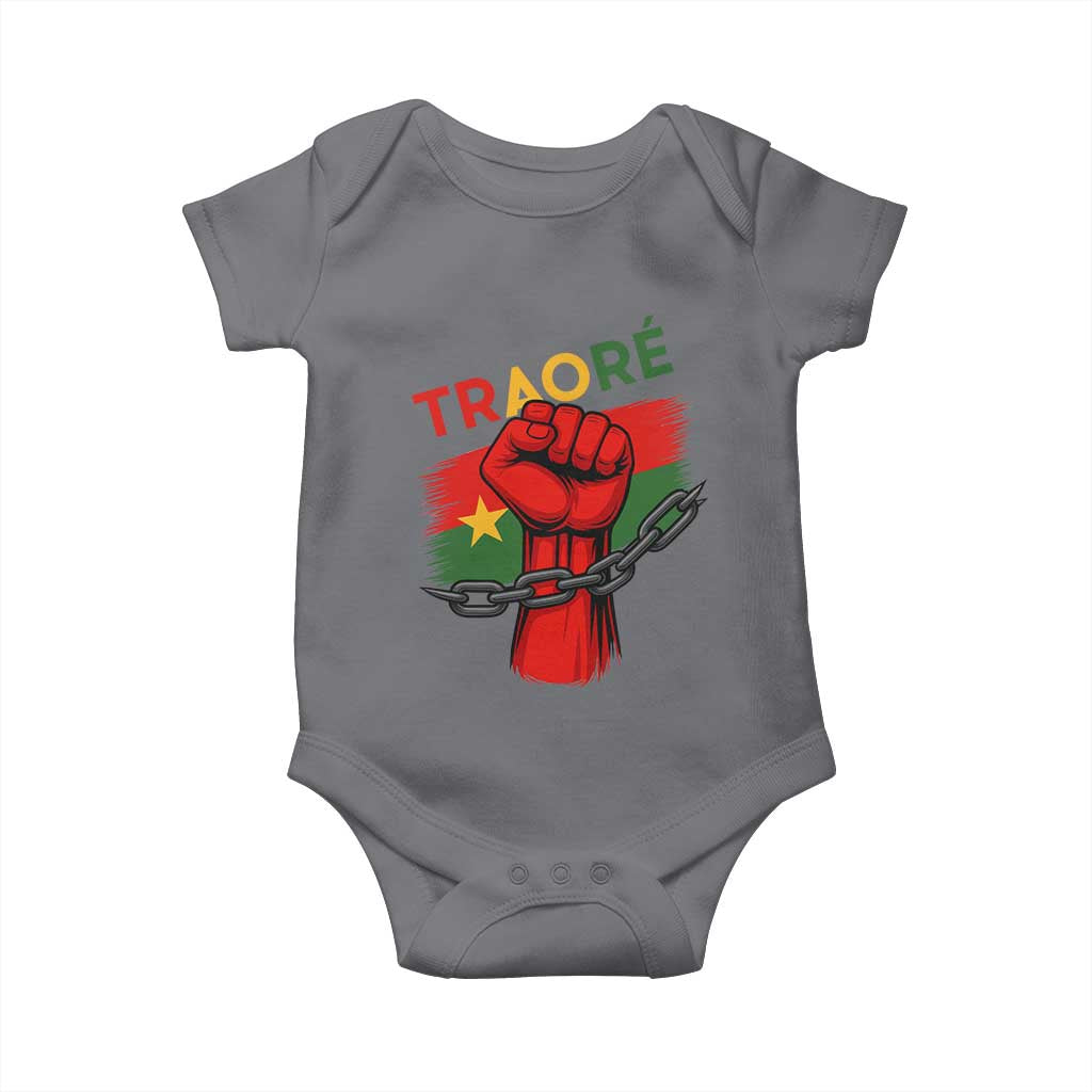 Traoré 2025 Burkina Faso Flag Baby Onesie Raised Fist Broken Chains