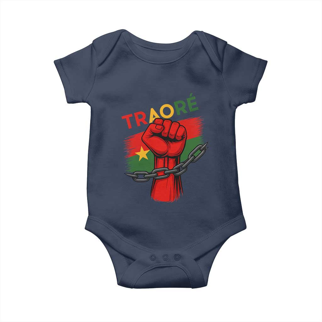 Traoré 2025 Burkina Faso Flag Baby Onesie Raised Fist Broken Chains
